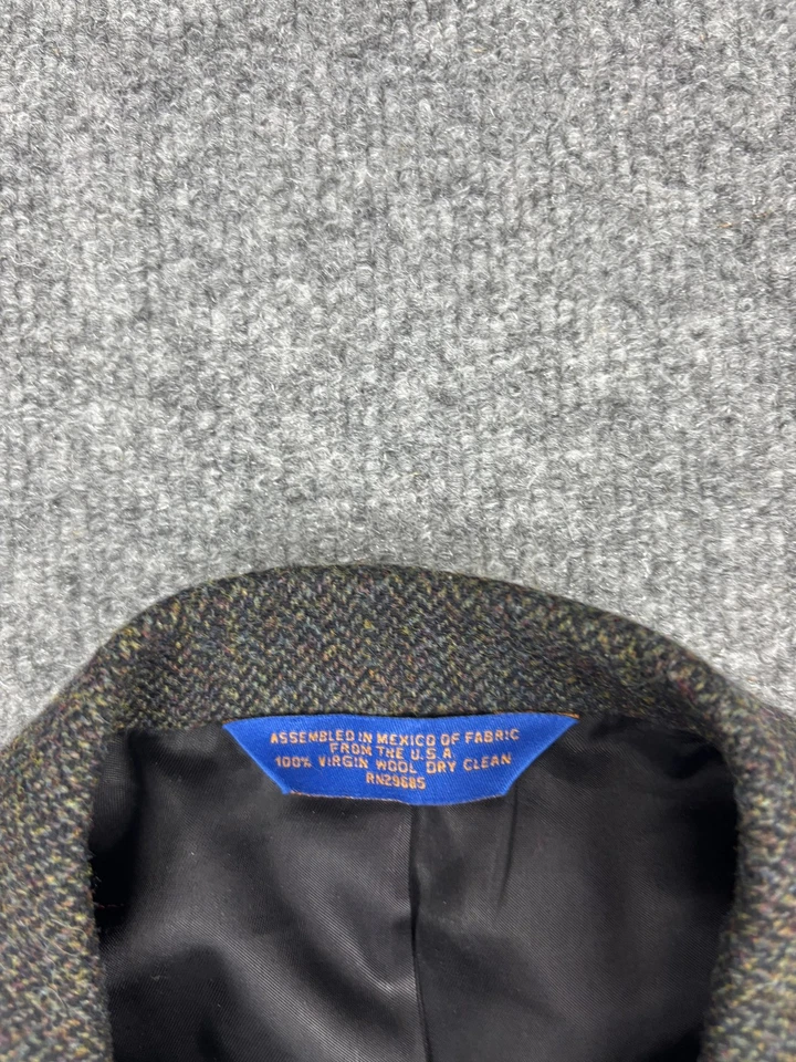 Pendleton Blazer Chaqueta Para Hombres 44 Marrón Espiga Lana Codo Parche Abrigo Deportivo Foto 2 de 4