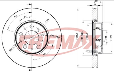 FREMAX BD-4046 Brake Disc for VOLVO