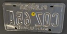 Vintage 90 FL License Plate 1990 Florida Lic Plam Beach CQZ 65 A White Orange — photo 2