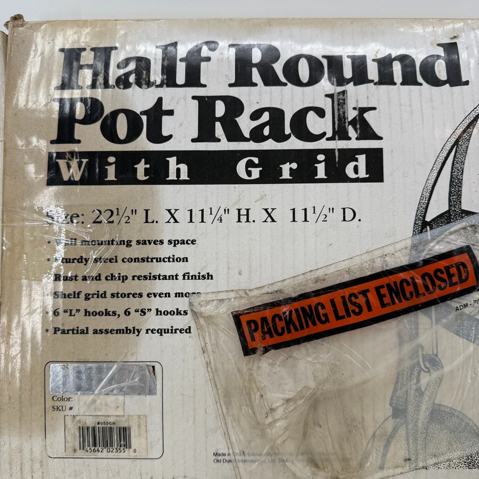 Old Dutch Half Round Pot Rack Chrome #055CH Vintage Early 2000s Wall Mount NIB - Image 3 of 4