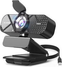 1080P Full HD Webcam with Noise-Canceling Mic, Auto Light Correction, Privacy Co