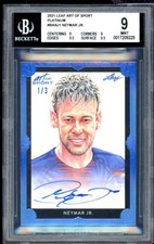 Neymar Jr. Card 2021 Leaf Art Of Sport Platinum Autograph (1/3) #Banj1 BGS 9