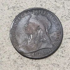 UNITED KINGDOM 🇬🇧 ONE (1) PENNY COIN 1897 (QUEEN VICTORIA)