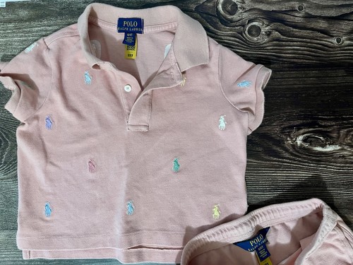 Polo by Ralph Lauren Pink Cropped Polo matching Set: Shirt & Skirt 4T Multicolor - Picture 3 of 11
