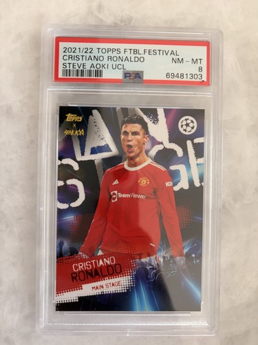 2021 TOPPS FOOTBALL FESTIVAL STEVE AOKI UCL CRISTIANO RONALDO PSA 8