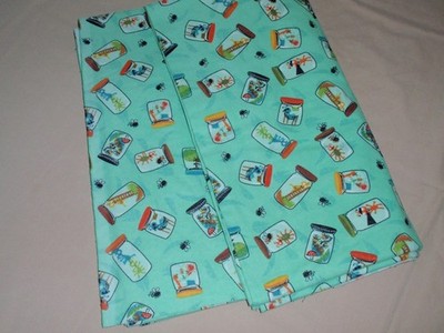 NEW Bugs In Jars Flannel Fabric Insects Green Soft 134'' x 42'' Nursery Boys