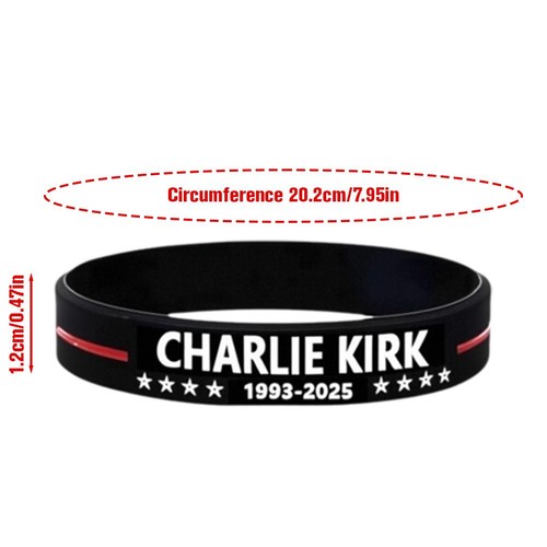 Charlie Kirk Bracciali in Gomma Braccialetti in Silicone per Uomo e Donna 1-50X - Foto 7 di 17