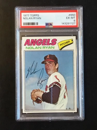 NOLAN RYAN CALIFORNIA ANGELS 1977 TOPPS PSA-6 EX-MT #650 (NEW CASE) see pics!