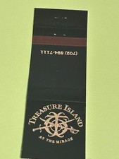Vintage Matchbook Cover Treasure Island at the Mirage Las Vegas, Nevada MB189