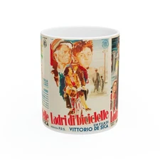 Bicycle Thieves Movie Poster Mug 11oz, Vittorio De Sica Classic Italian Film Cup