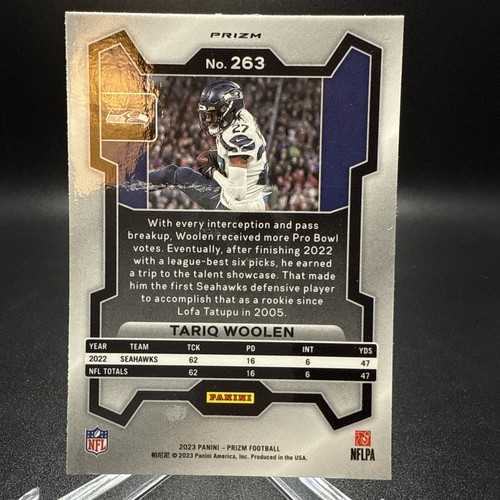2023 Panini Prizm - Tariq Woolen #263 Green Sparkle Prizm - Picture 2 of 2