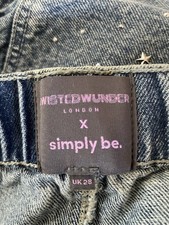 Simply Be Size 28 Glitter Accented Wide Legged Jeans New Without Tags