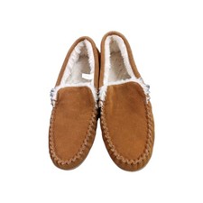 J.Crew Men's leather Slippers Faux Shearling Rubber Sole Sz 10