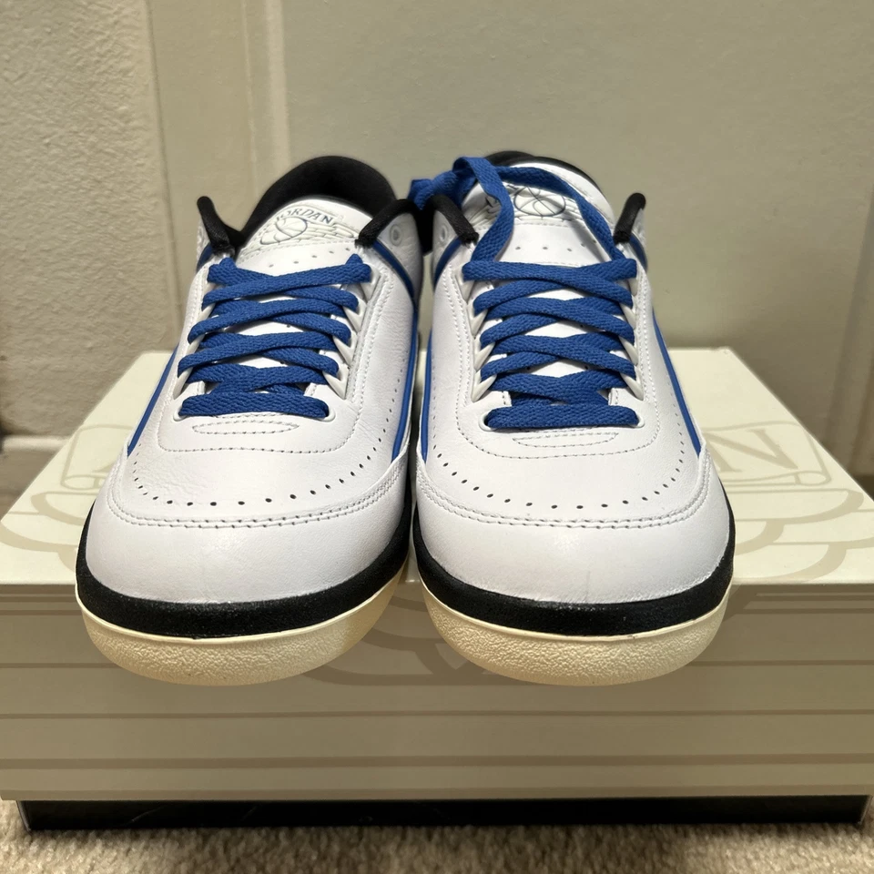 Jordan 2 Retro Bajo Blanco/Varsity Royal-Negro (DX4401 104) 9.5M/11W Foto 4 de 4