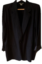 Vintage Sag Harbor Women's Size 16 Black Blazer Jacket Lined Career Office 90s