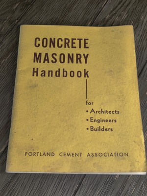 #ad 1951 Concrete Masonry Handbook for Architects Engineers Builders Portland Cement $14.99