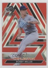 2024 Leaf Press Pass Premium Red Prismatic Reflector 12/15 Bobby Miller #4 8d2