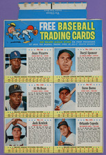 1963 Post Cereal Panel Sheet Orlando Cepeda, Pizarro Boros Alpha Bits 8 oz