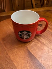 Starbucks Tall Solid RED 12 Ounce Green LOGO Coffee Tea Mug 2020