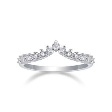 S925 Silver Moissanite Band Ring D VVS1 0.455ct GRA Cert Free Custom Gift Box
