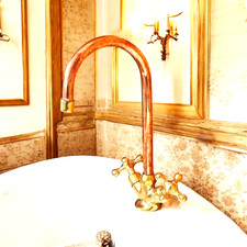 Antique Red Copper Bath Bar Kitchen Sink Swivel Spout Faucet Mixer Tap