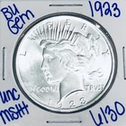 1923 BU UNCIRCULATED SILVER PEACE DOLLAR AUTHENTIC U.S. MINT FREE SHIPPING 6130