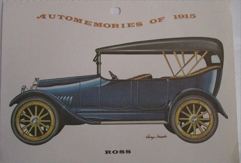 1915 Ross Touring calendar car print (blue, black top)