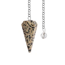 Dalmatian Jasper Pendulum Crystal Stone, Faceted Pendulum Divination Tools