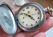 Vintage USSR Soviet Era Pocket Watch MOLNIJA Case Capercaillie Cal.3602