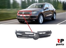 PER VW TOUAREG 10-14 NUOVO PARAURTI ANTERIORE GRIGLIA CENTRALE SUPERIORE CON CROMO NO BADGE