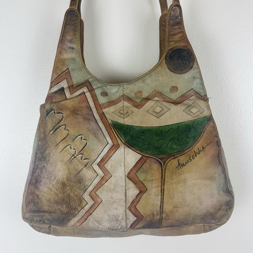 Anuschka Leder Schulter Handtasche Handtasche handbemalt Southwestern abstrakt - Bild 2 von 14