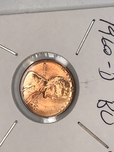 1960 D lincoln memorial large date BU die chip filled 9 #2 - Picture 6 of 14