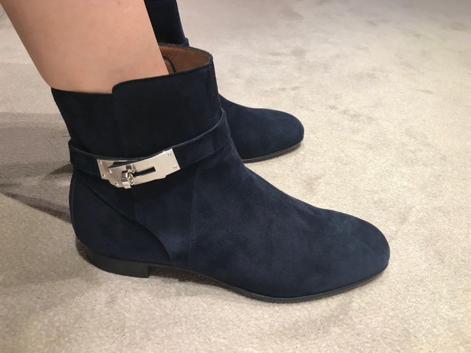 HERMES NEO BLUE MARINE SUEDE LEATHER 