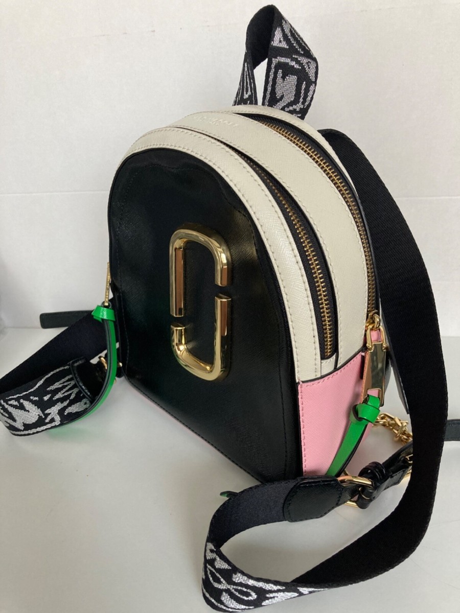 Marc Jacobs Cow Leather Snapshot Backpack Porcelain Multi 