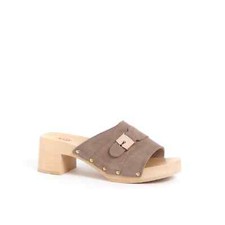 SCHOLL  ZOCCOLO DONNA IN CAMOSCIO BEIGE PESCURA SARAH