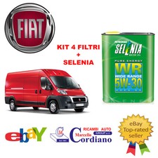 KIT 4 FILTRI TAGLIANDO FIAT DUCATO 2.3 MJT 250 96 KW 131 CV + SELENIA WR 5W30