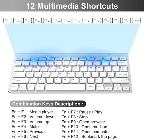 2.4G Mini Wireless Keyboard and Mouse Set UK Layout Keyboard and Silent Mouse PC - Picture 31 of 38