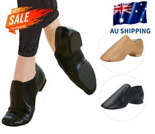 Slip On Jazz Dance Shoes, Child or Adult, Black and Tan
