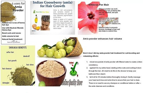 Amla Reetha Shikakai, Bhringraj et poudre d'hibiscus pour cheveux, 200