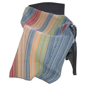 Quilted Cotton Throw Blanket Multi Color Striped 60" L x ...