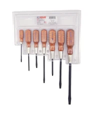 Wilde Tools 7pc Vintage Style Wood Handle Screwdriver Set MADE IN USA Wooden