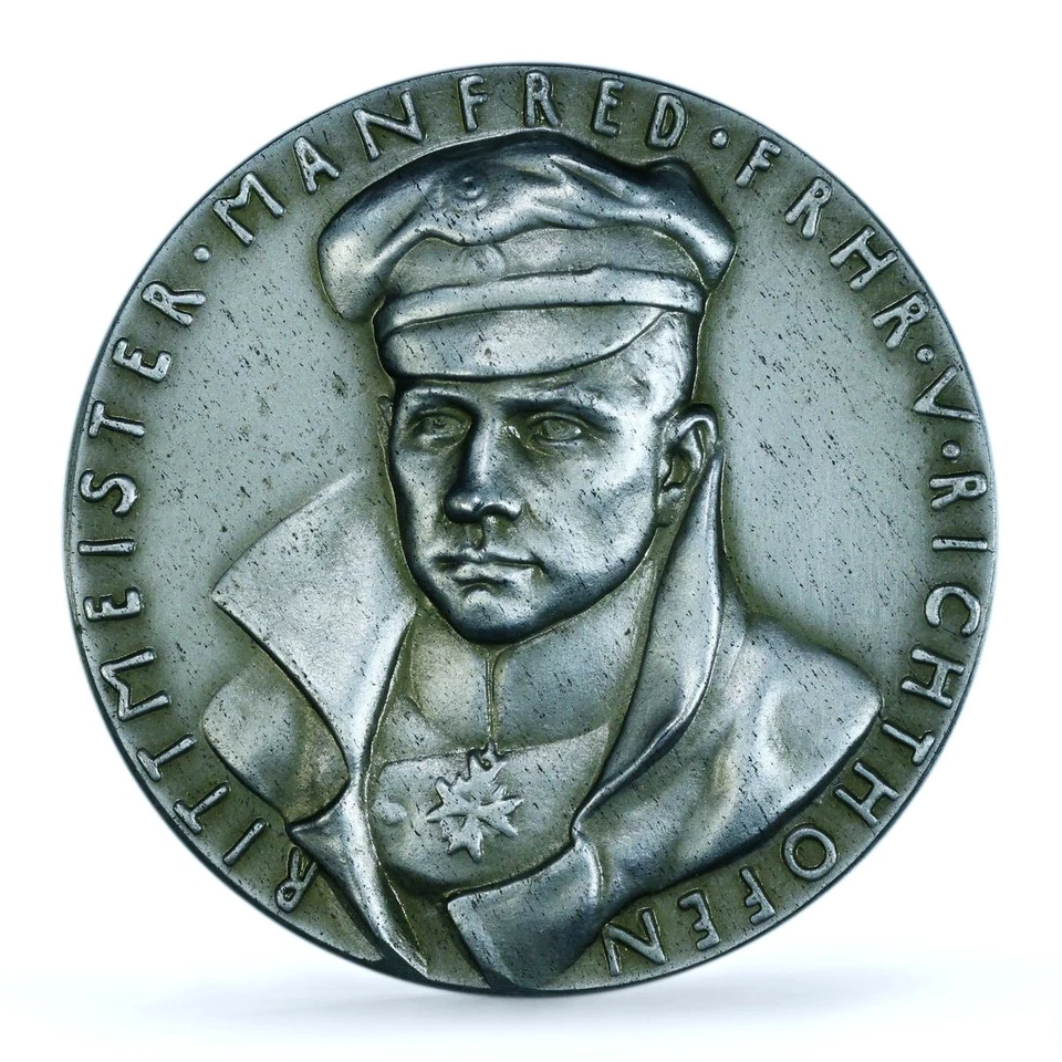 Germany Richthofen Red Baron Planes Aviation Matte SP62 PCGS zinc medal 1918 - Image 3 of 4