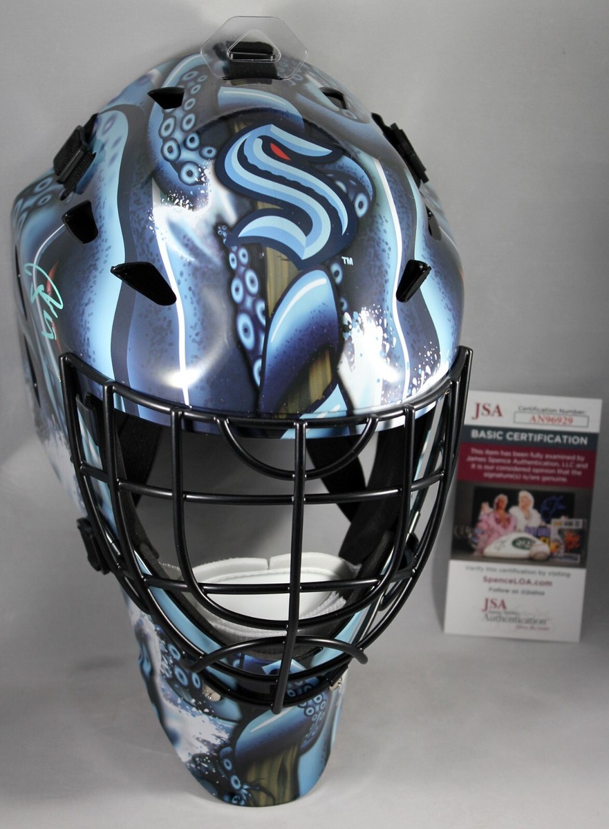 PHILIPP GRUBAUER SIGNED SEATTLE KRAKEN FULL-SIZE GOALIE HELMET