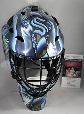 PHILIPP GRUBAUER SIGNED SEATTLE KRAKEN FULL-SIZE GOALIE HELMET