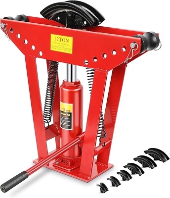 12 Ton Hydraulic Pipe Bender 6 Dies (1/2'',3/4'',1'',1-1/4'',1-1/2'',2'') Manual Coppe