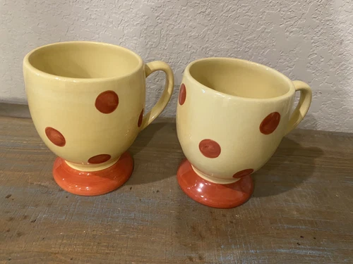 Southern Living at Home Gail Pittman Siena Footed Mugs Set Of 2 Polka Dot