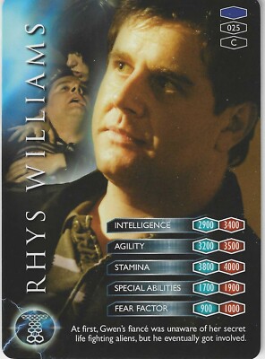 Torchwood Trading Card Game Card 025 Rhys Williams Common Karte sehr guter Zustand