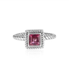 Pink Topaz Gemstone 925 Silver Oxidized Twisted Band Designer Rings Jewelry