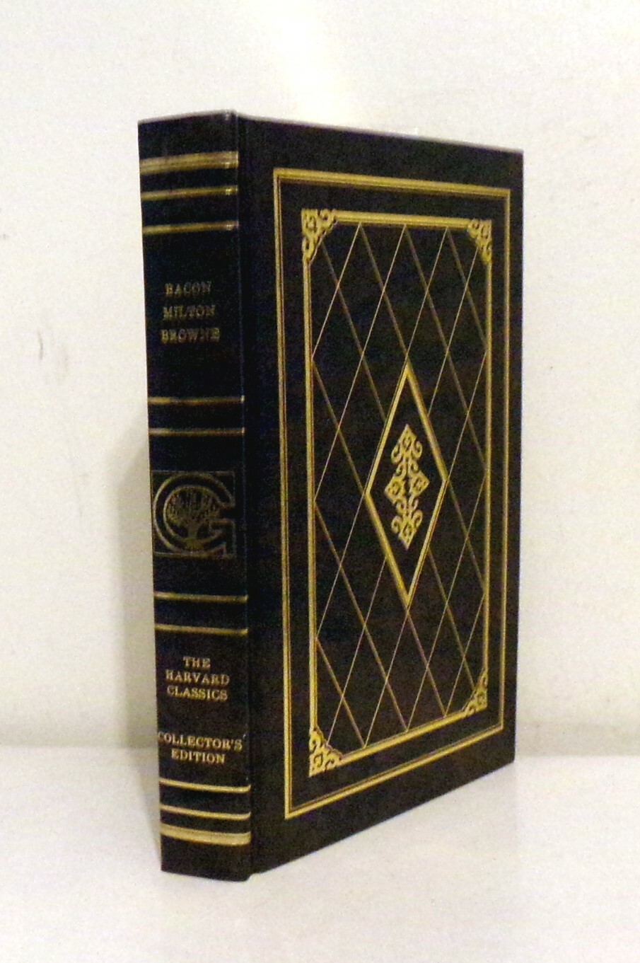 WORKS OF MILTON, BACON AND BROWNE, Leather,  Harvard Classics, Book