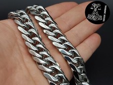 XXL Panzerkette Edelstahl 19 mm Stainless Steel Hochwertig Halskette Massiv NEU